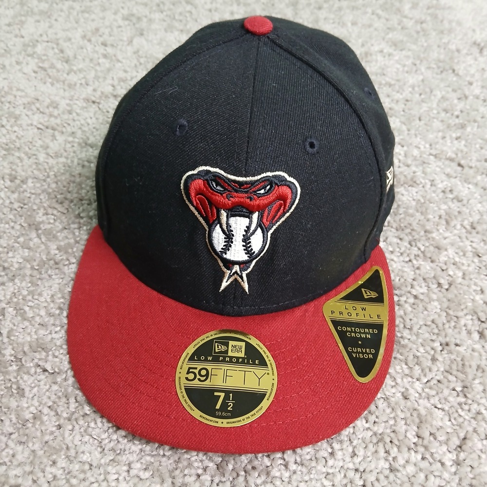 New Era 59FIFTY Arizona Diamondbacks Low Profile Fitted Hat 7 1/2 Black Red MLB